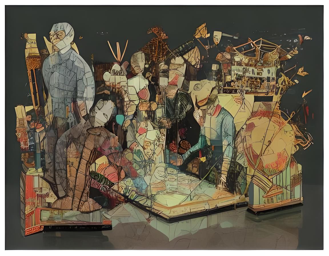 Surreal 1990s Mall Dreamscape in Art Nouveau Style