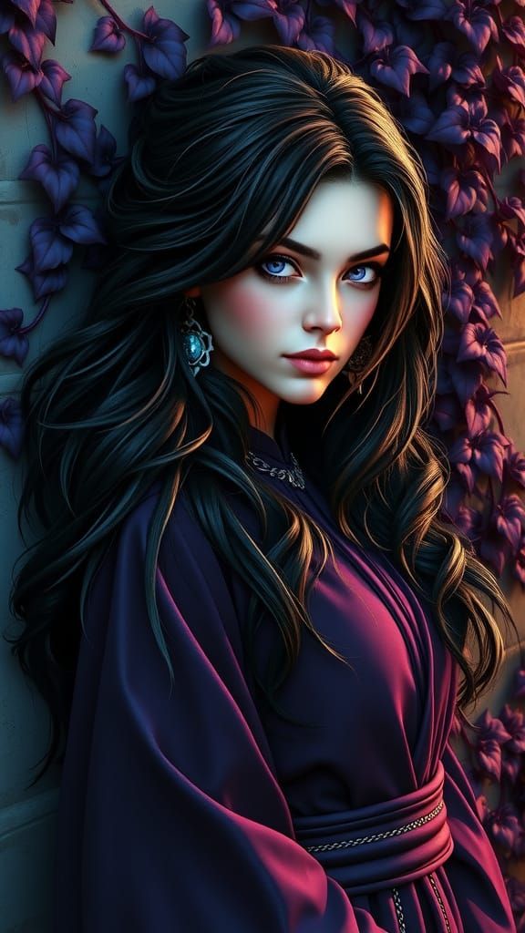 Bellatrix Lestrange Portrait in Slytherin Robes