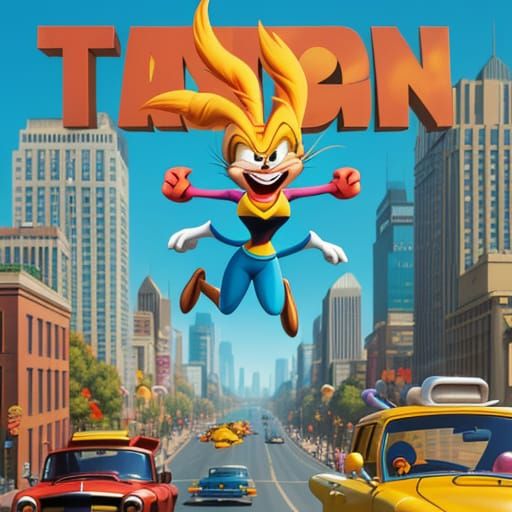 Looney Tunes Characters Run Through the City