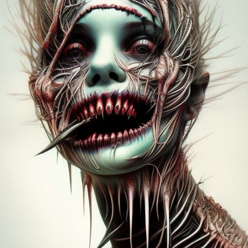 Intricate Worm Teeth Concept Art in 3D