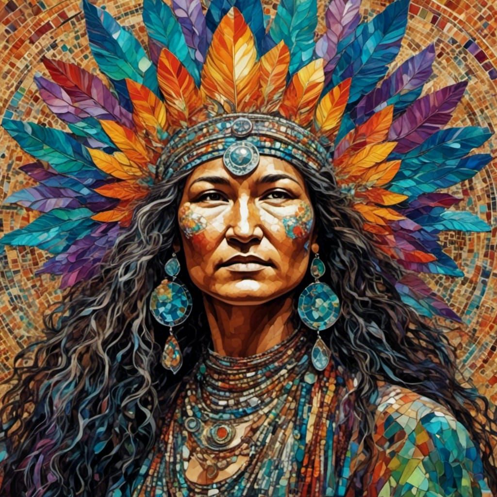 <lora:Scrapbook Doodles:1.0> <lora:IndigenousWoman:1.0> Thre...