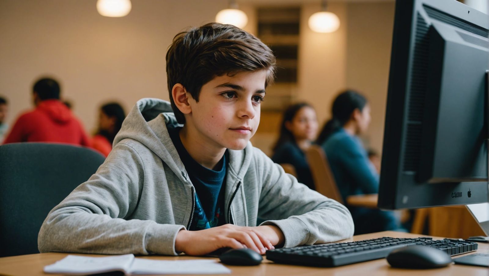 Happy Persian Boy Programming on Apple Computer