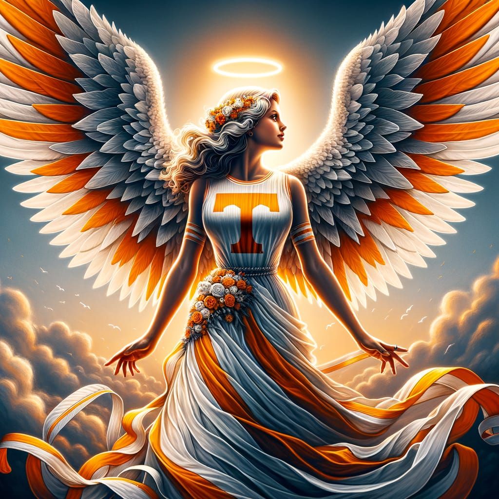 Tennessee Volunteers Angel with Majestic Wings