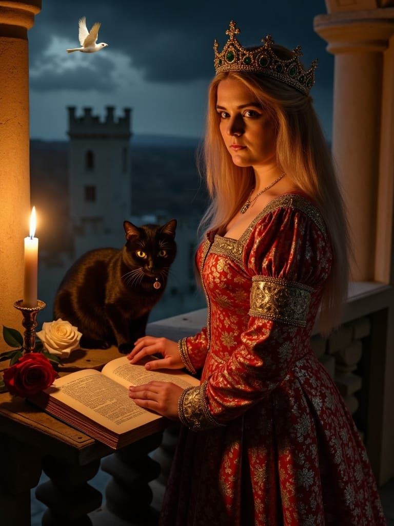 Eleanor of Aquitaine in Candlelit Majesty