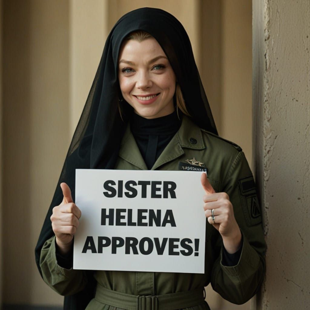 Natalie Dormer as Sister Helena in US Military Jumpsuit