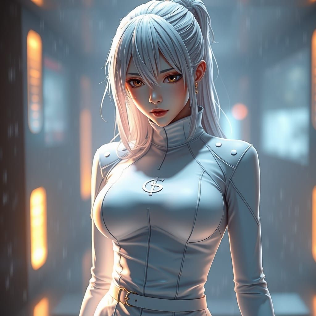 Sweaty Woman in 3D Anime Art Style