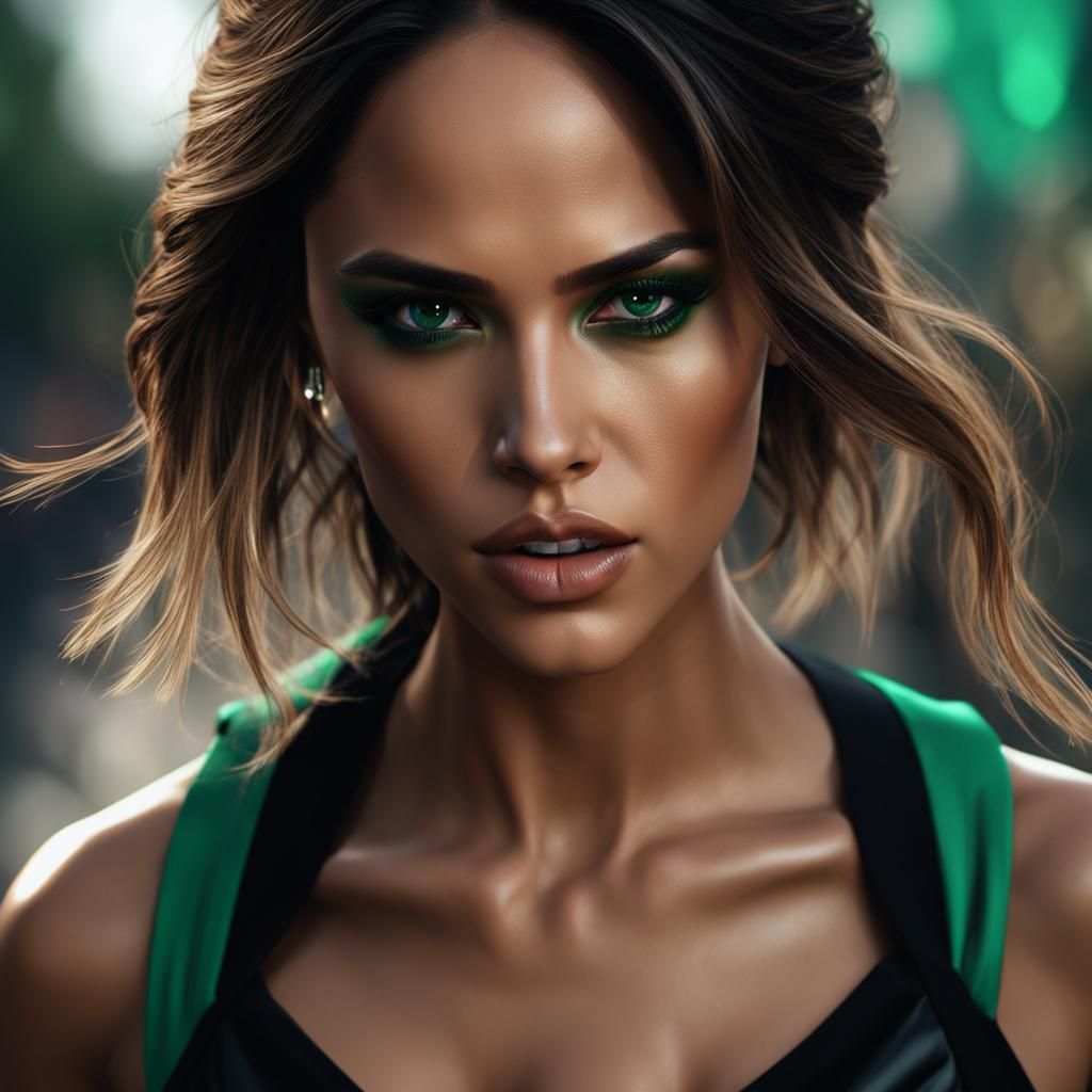 Eiza Portrait with Emerald Eyeshadow and Tears