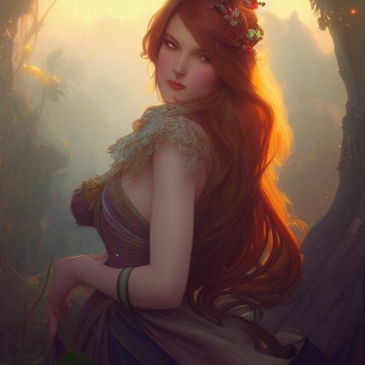 Detailed Fairytale Portrait in Digital Art Style