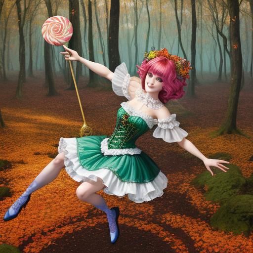 Fairy in Autumn Woods Candyland Wonderland