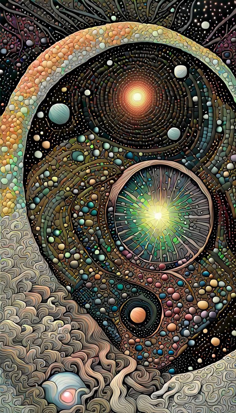 Cosmic Fruiting Body: Iridescent Universe in 3D