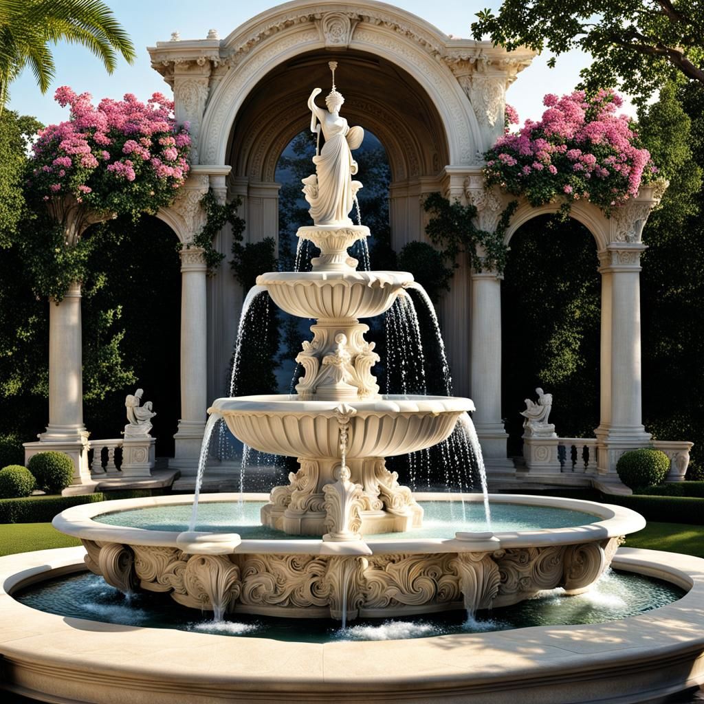 Eternal Elegance Fountain: A Marble Masterpiece