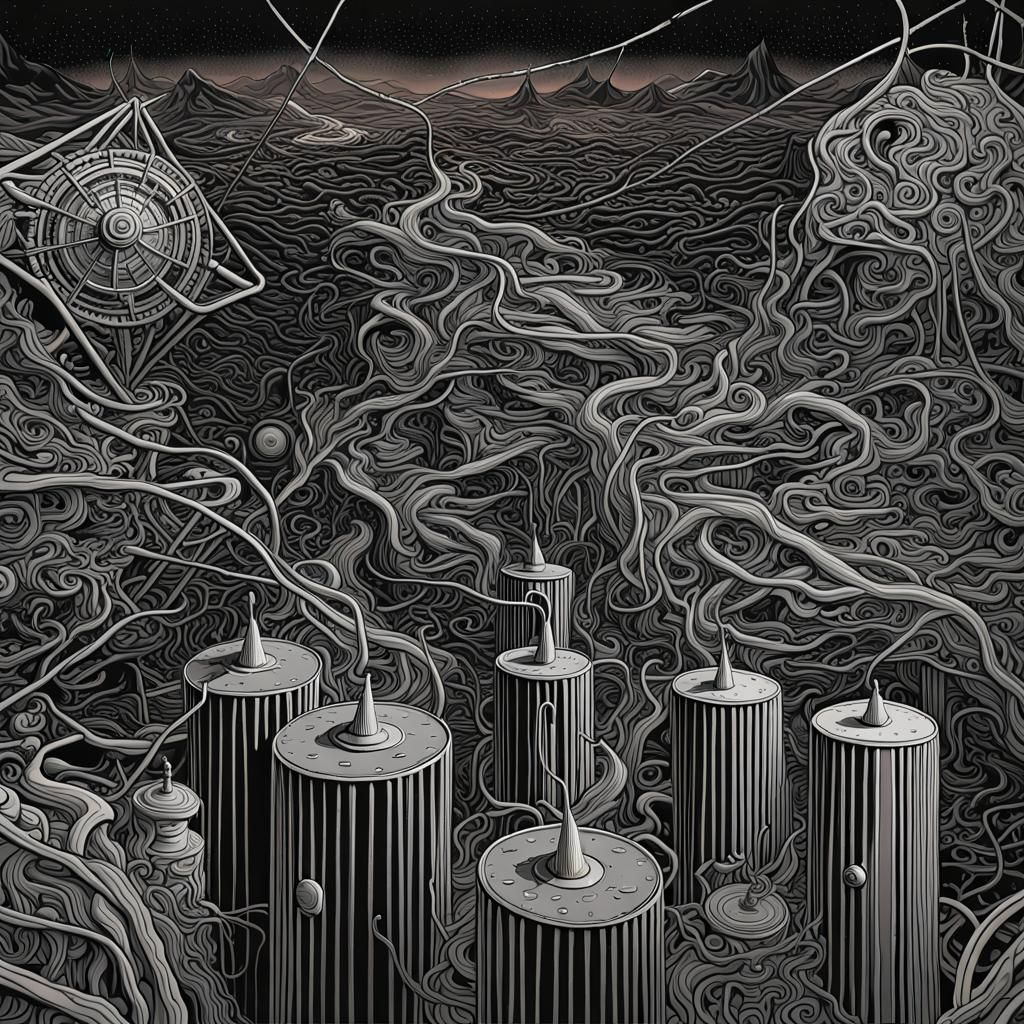 Vectorial Figure in Plug Hat: Contemporary Art Landscape