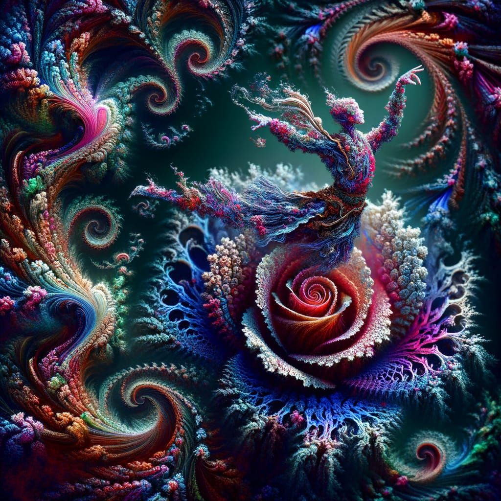 Rose Dancer: Surreal Japanese Abstract Art