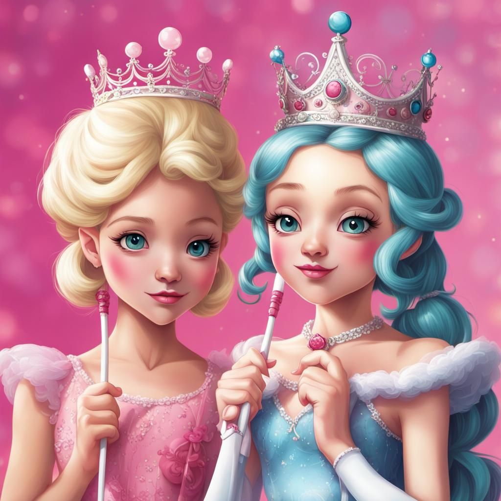 Lollipop Princesses and Queen: A Nostalgic Scene