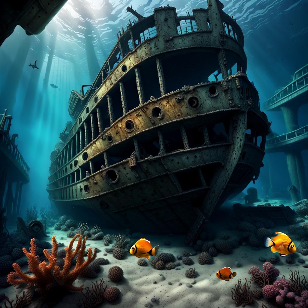 Underwater ship wreck