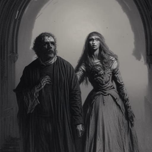 Horrific Encounter in the Style of Gustave Doré