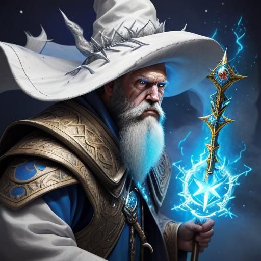 Intricate Wizard Casting a Fire Spell