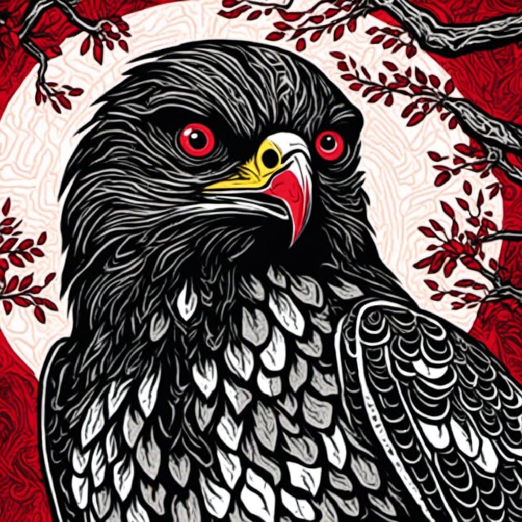 <lora:HaidaStyle:1.0>  Simplistic Haida style picture of a h...