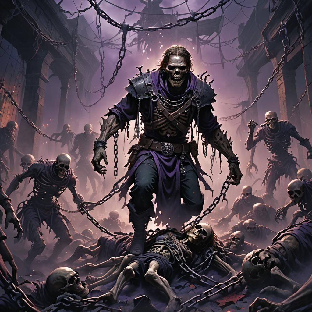 Dark Fantasy: Divine Man in Ghostly Zombie Land