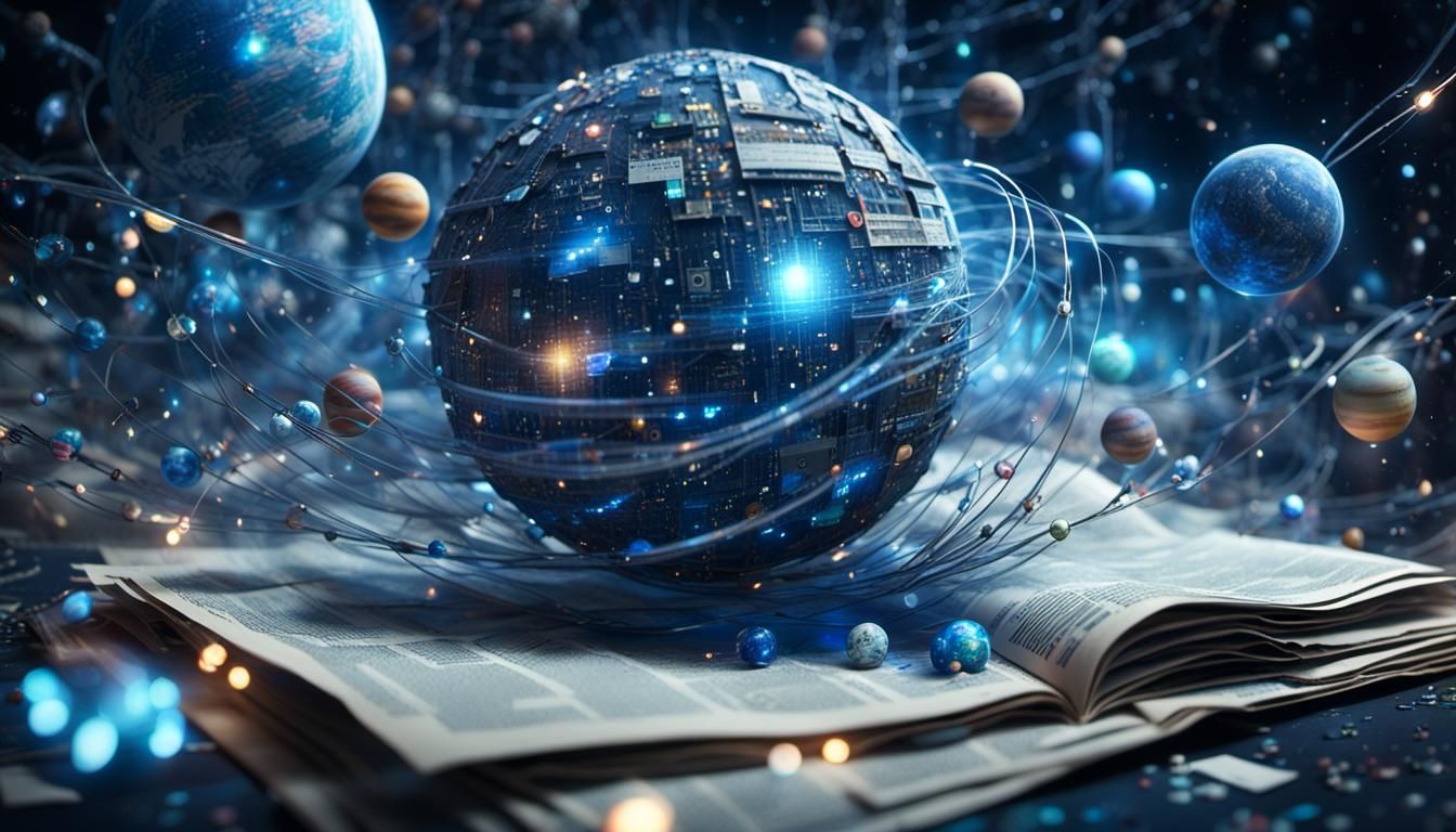 Quantum Universe Simulation with Newspaper Textures