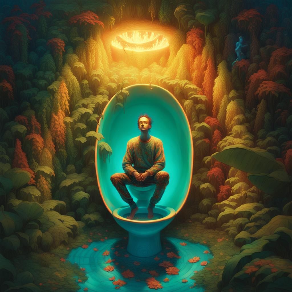 Surreal Skibidi Dancer on Glowing Toilet