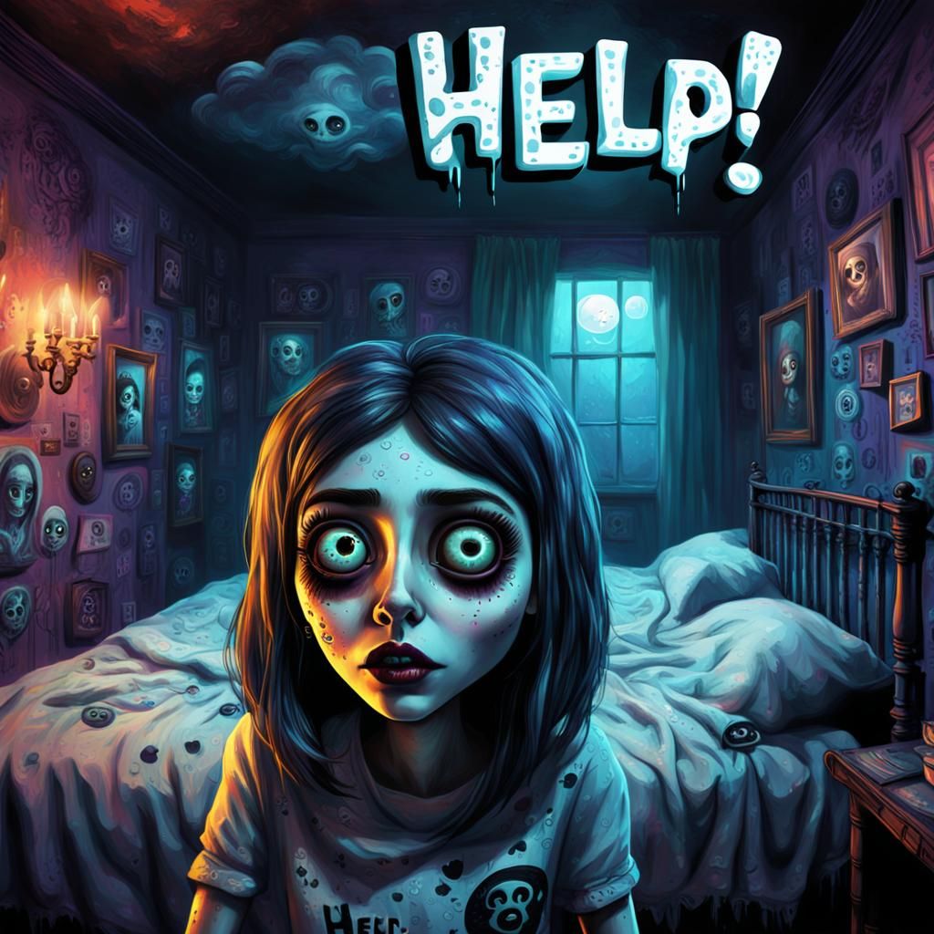 Creepy Ghost Girl As Eerie Digital Art