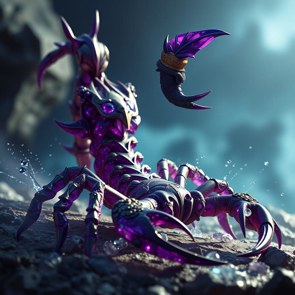 Vibrant Scorpion Emerges from Midnight Skies