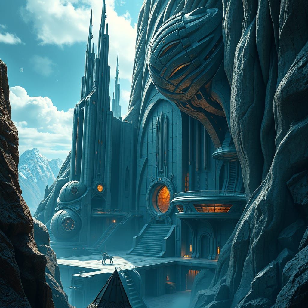 A structure hidden inside a mountain