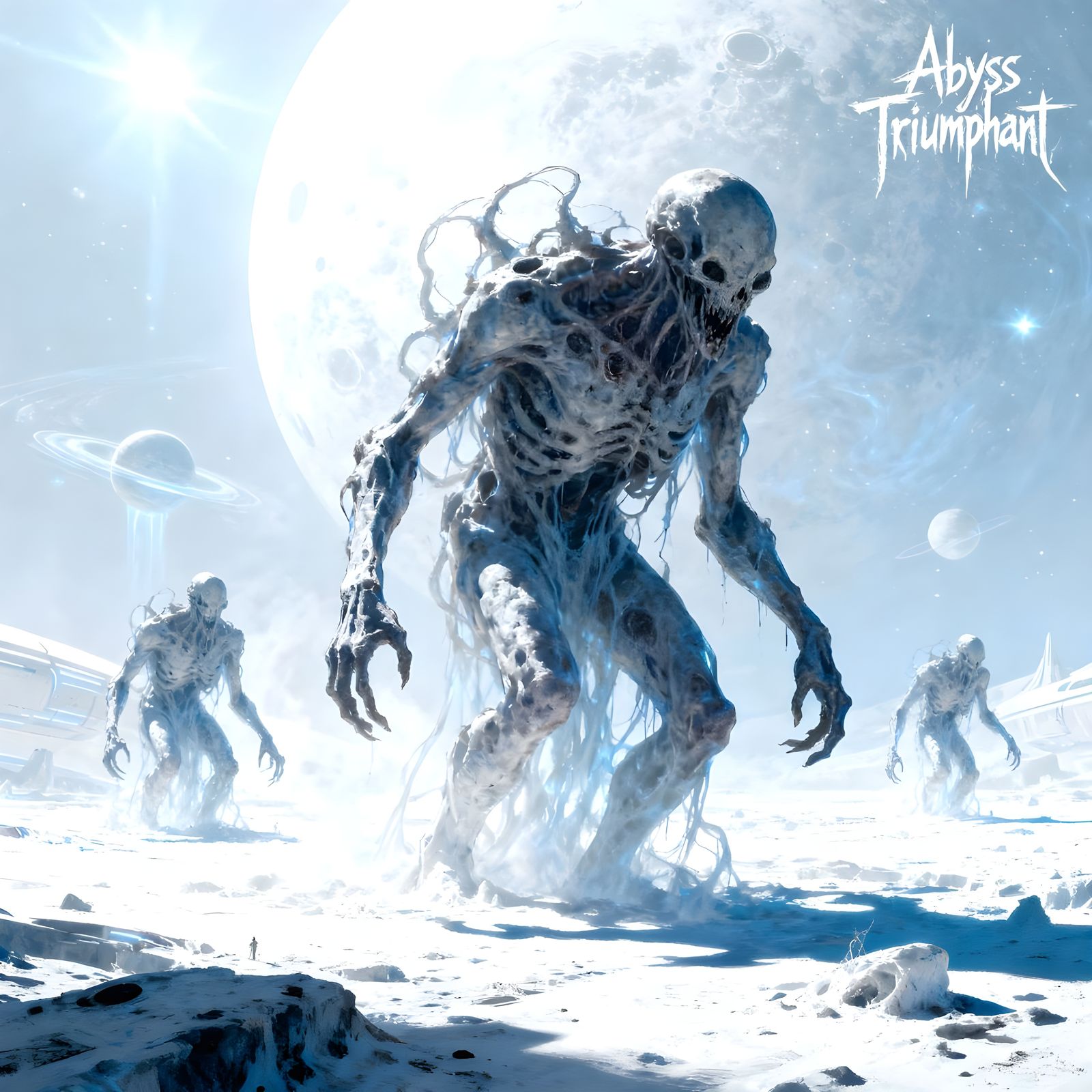 Cosmic Horror Album Art in Dark Engraving Style