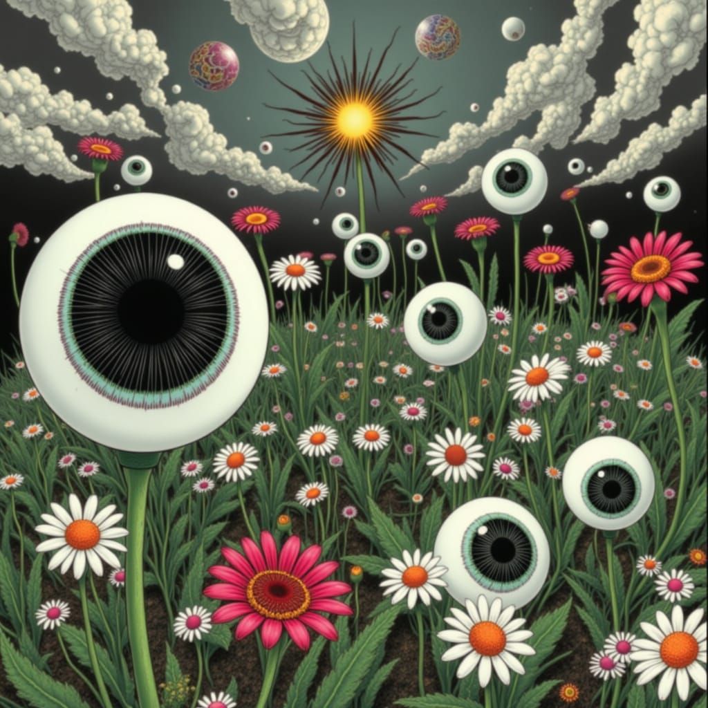 Surreal Eyeball Queen: AI-Generated Fantasy Art