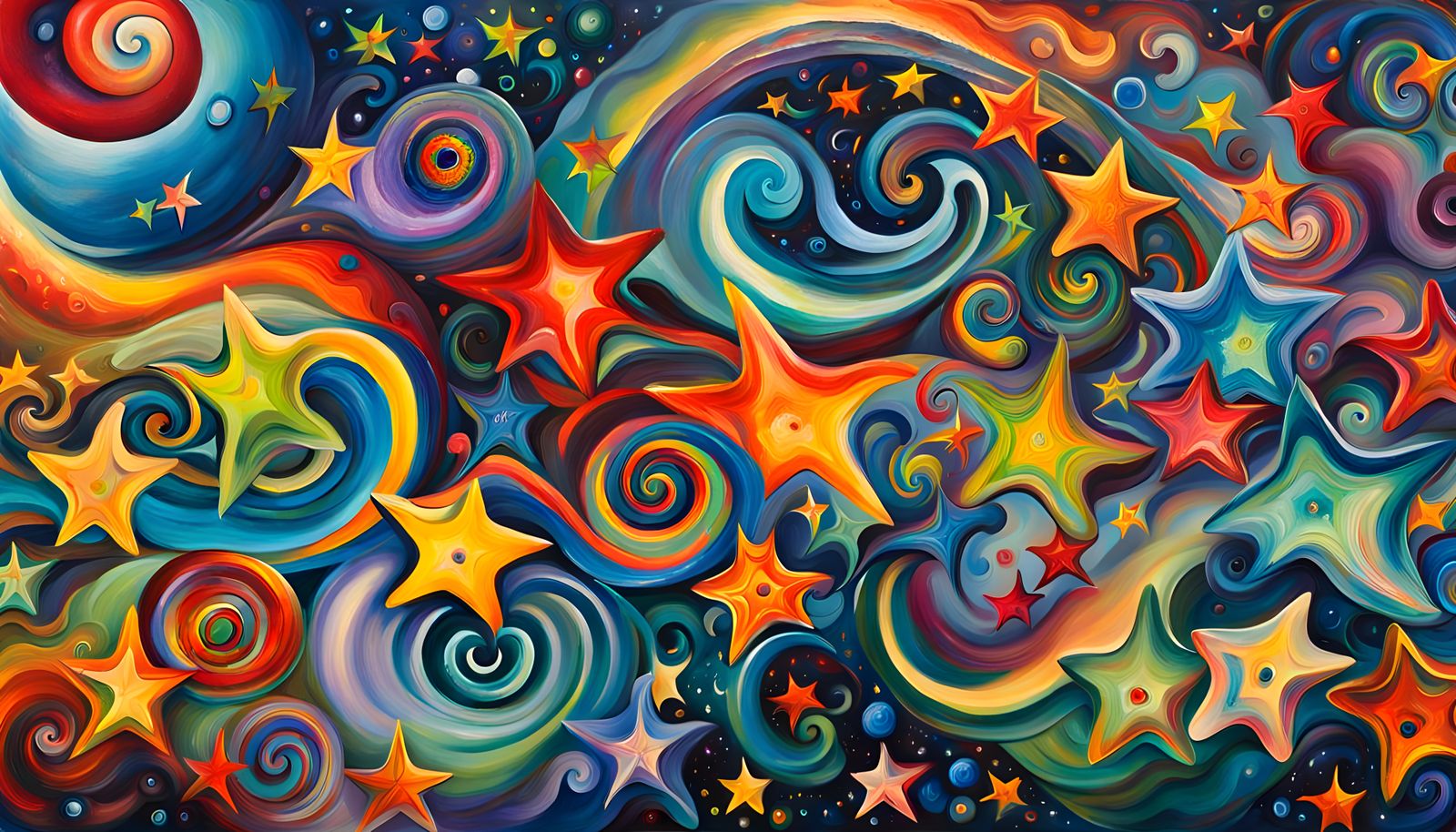 Abstract Star Cluster Formation in Opalescent Colors