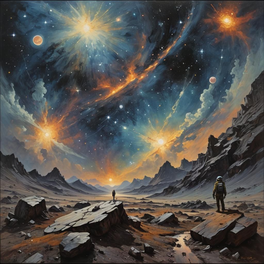 Cosmic Void: An Existential Oil Painting