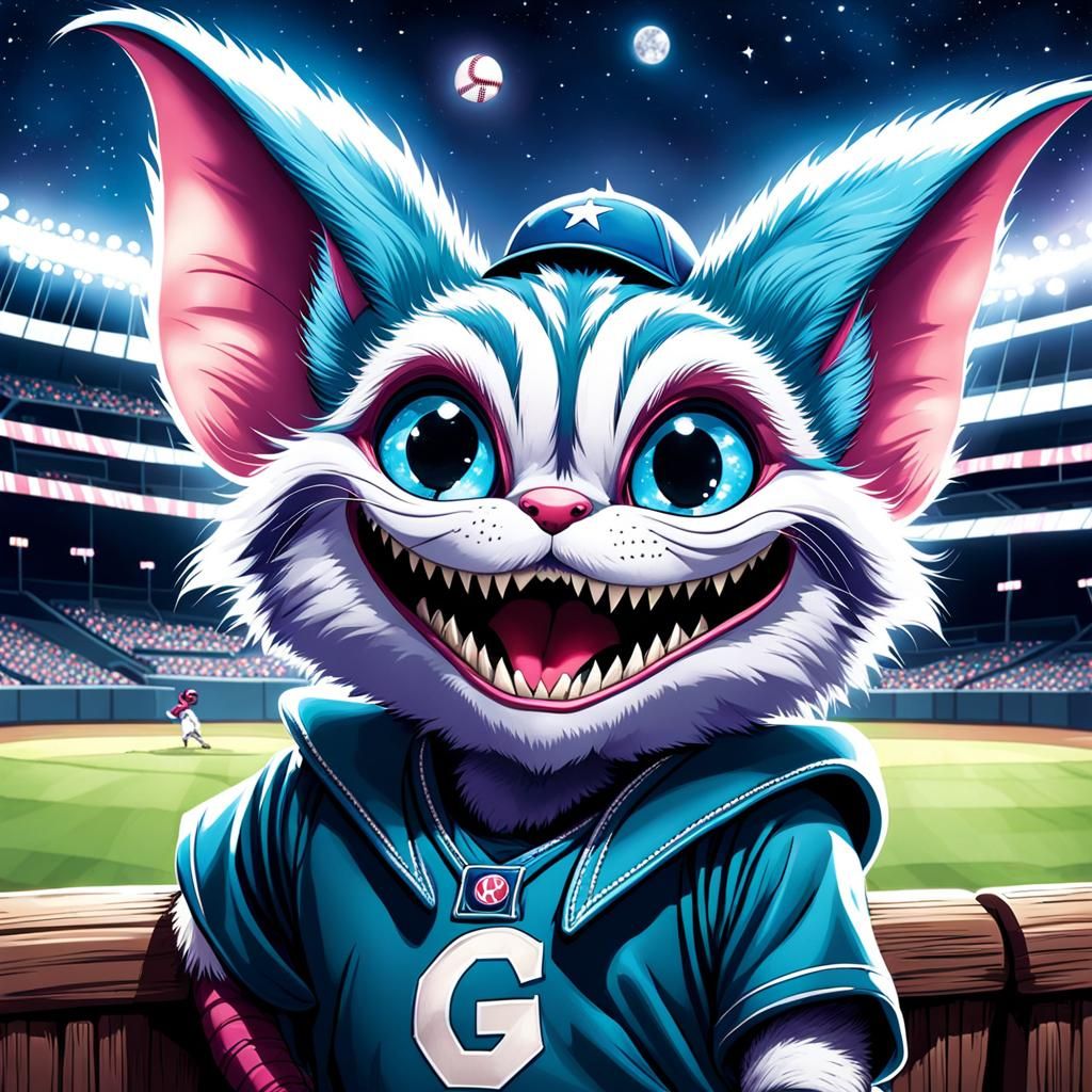 Creepy Cute Alien Gremlin Plays Intergalactic Baseball