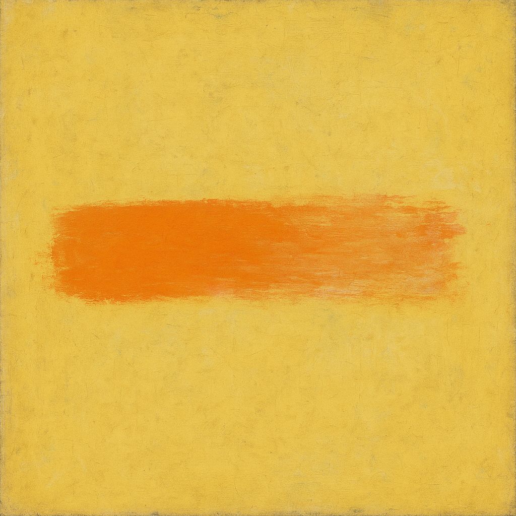 Abstract Orange Smudge on Yellow Background