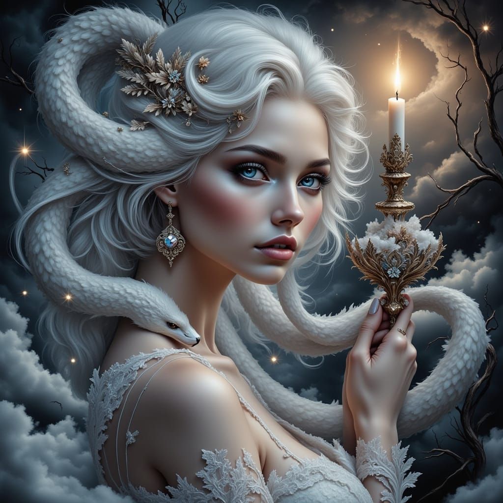 Gothic Dark Fantasy Portrait in Ethereal Beauty