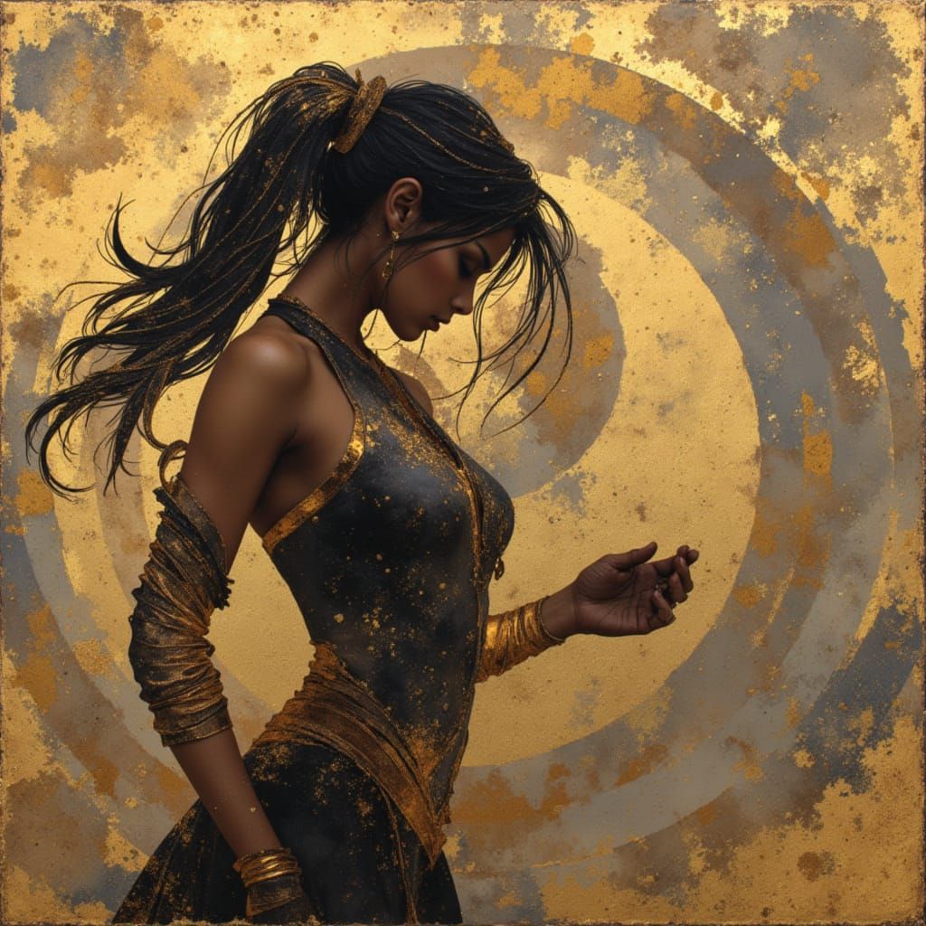 Elegant Black and Gold Abstract Design