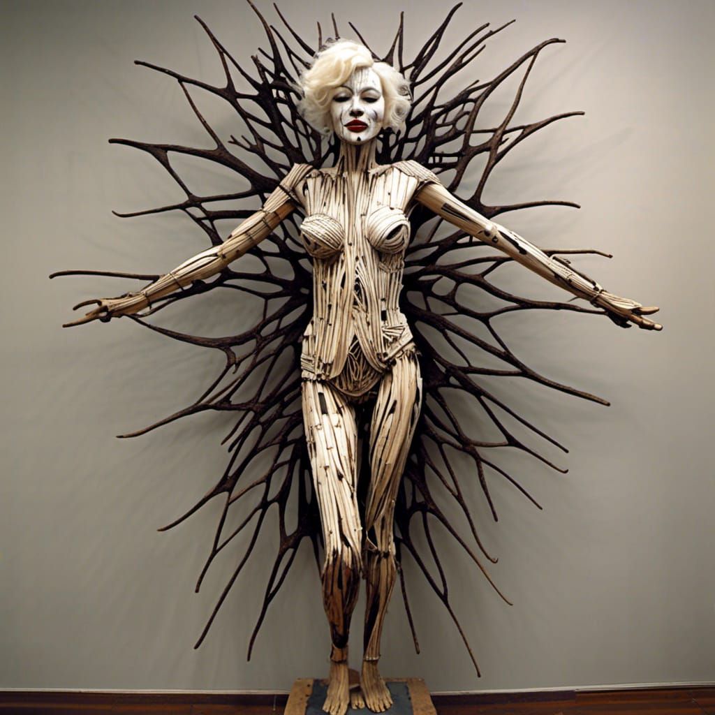 Marilyn Monroe with a Wood Mask Effect