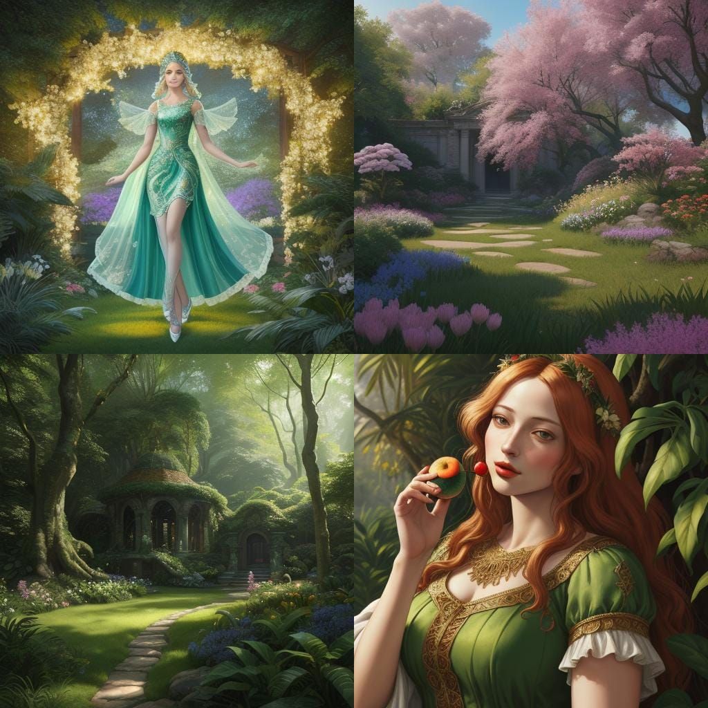 Venus in Eden: A Renaissance Digital Illustration