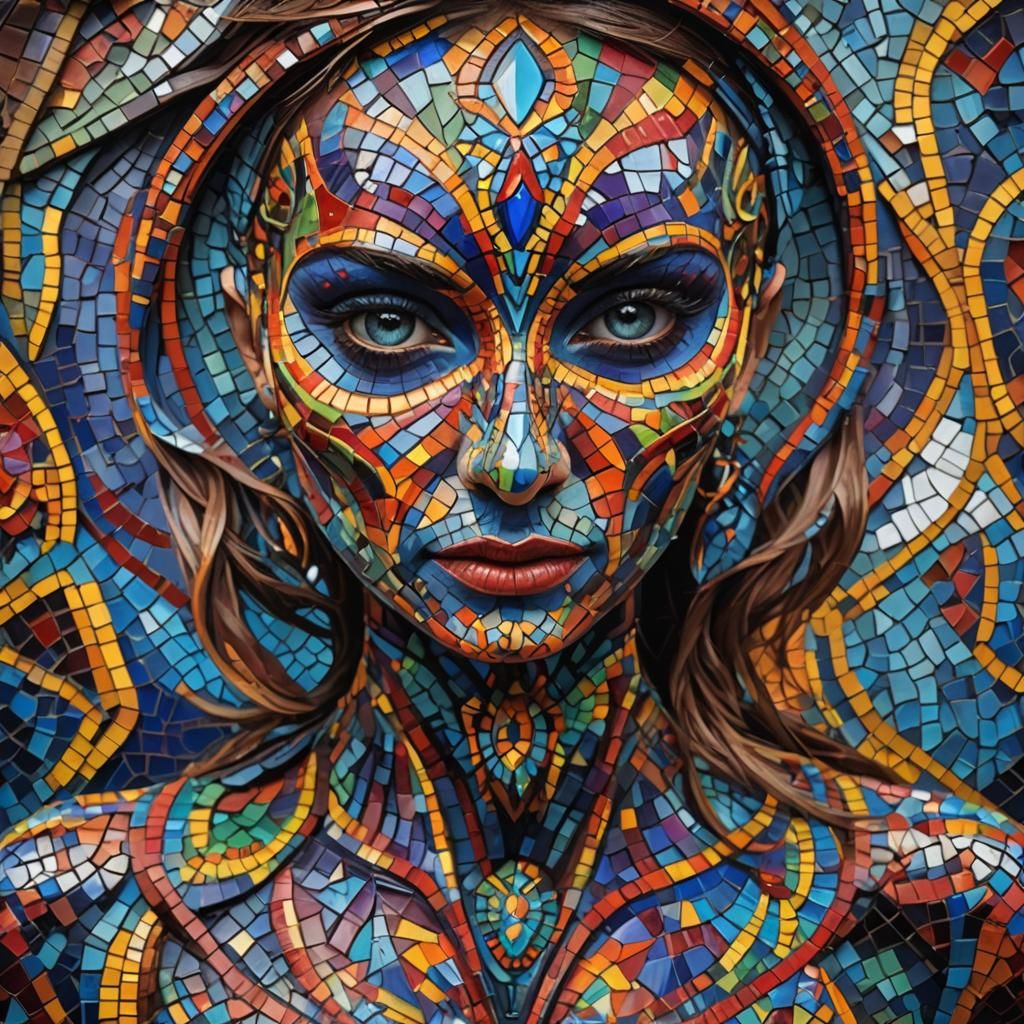 Mosaic body paint