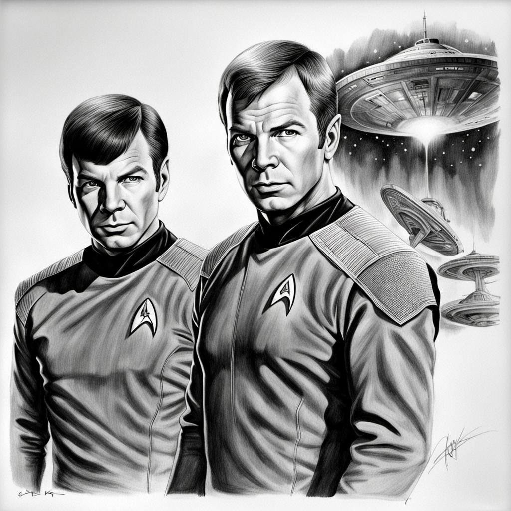 Captain Kirk Pencil Art from Star Trek