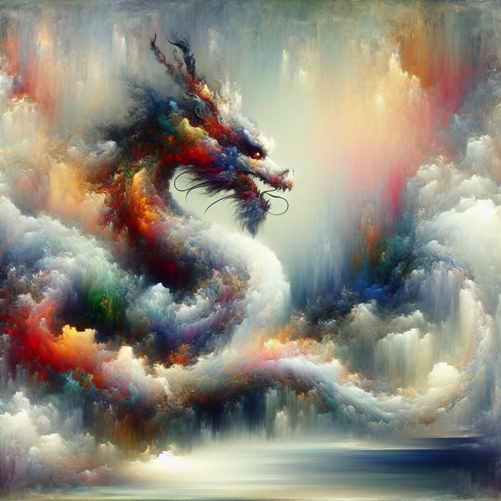 Ethereal Dragon in Whimsical Romantic Style