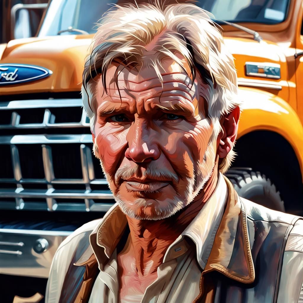 Portrait of a Man with Ford Truck