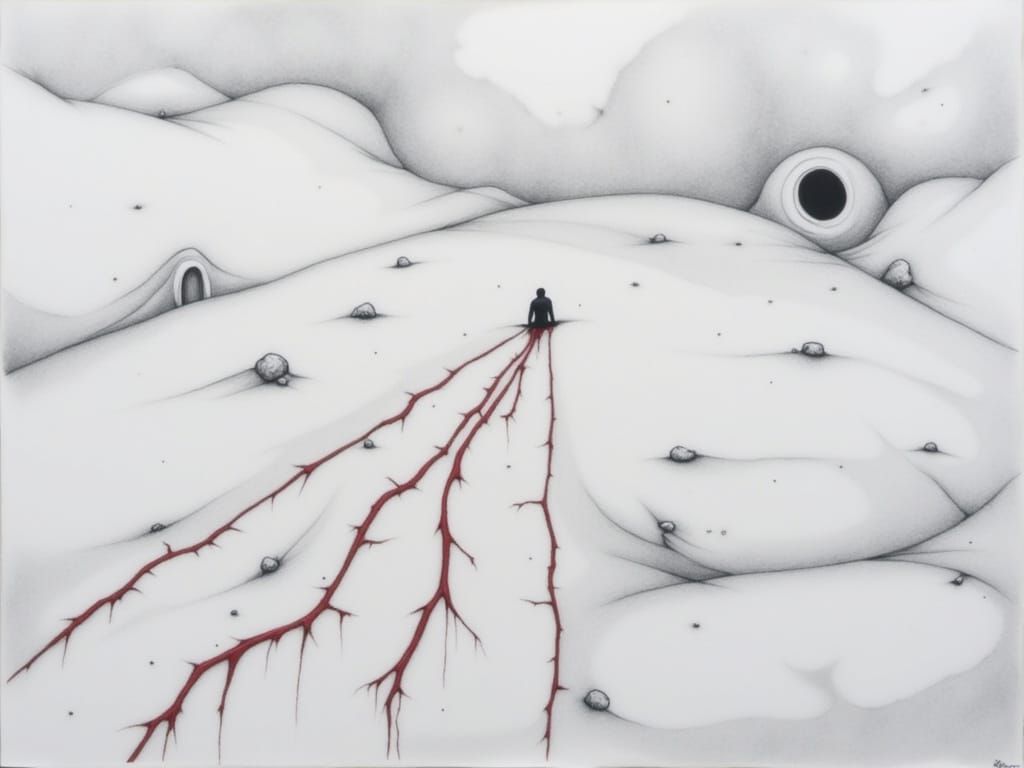 Concept Art of Depression in a Gray Room