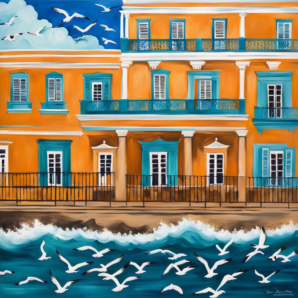Ocean View of Governor's Mansion, Abstract Art