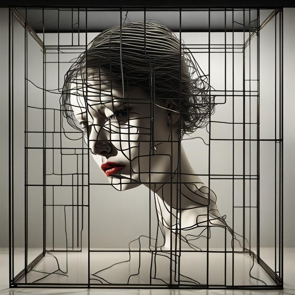 Glass and Wire Sculpture of Utter Despair