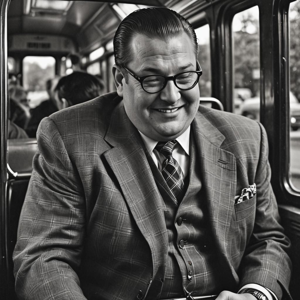 1950s Man with Accordion, Film Noir Portrait