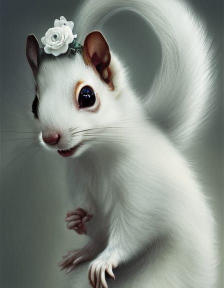 A white squirrel found with three arms near Chernobyl