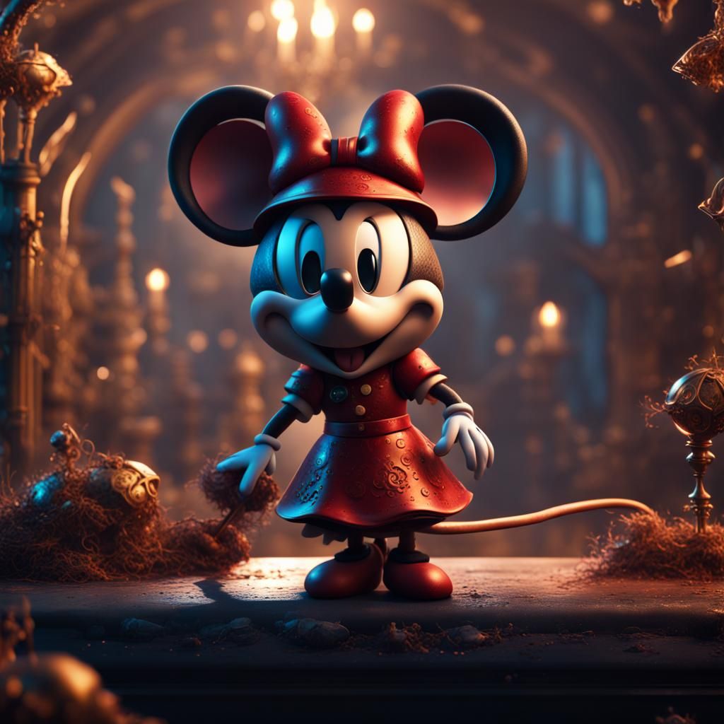 Detailed Matte Painting of Minnie Mouse in Fantasy Style