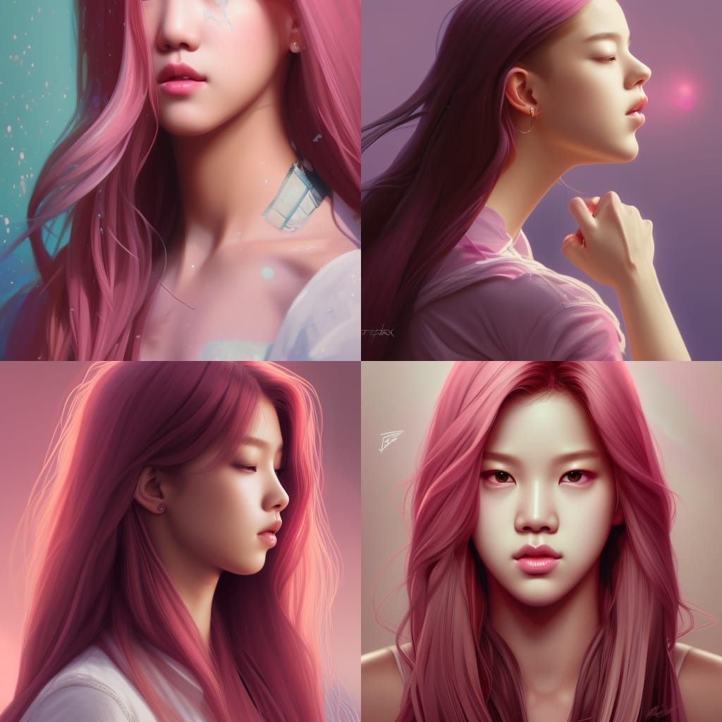 Rosé Blackpink Portrait in Artgerm Style
