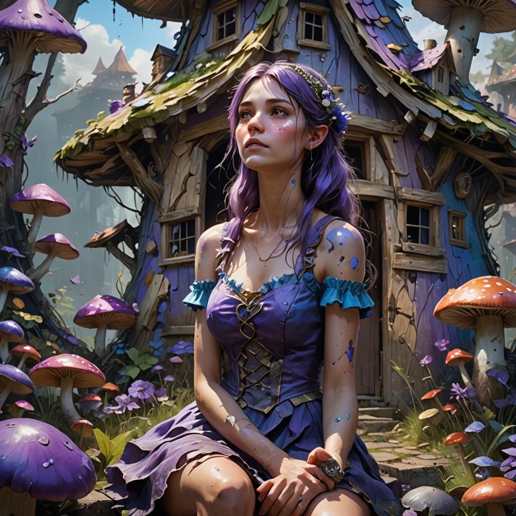 Fantasy Fairy Portrait in Art Nouveau Style